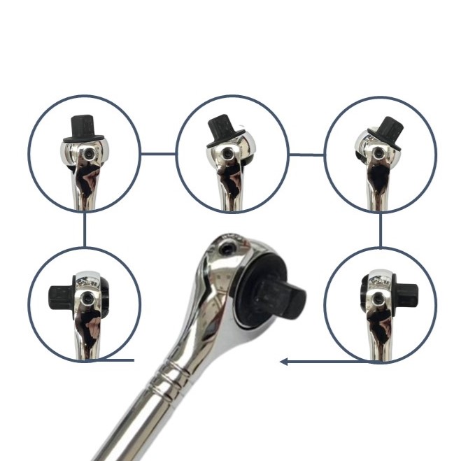 26PCS 1/4" Dr. Socket & 90T Swivel Ratchet Wrench Set (socket without chamfer)